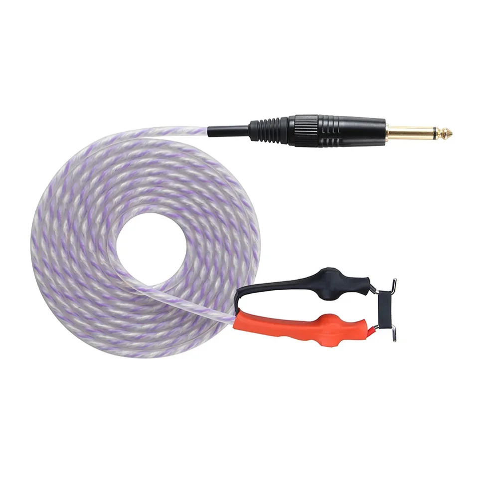 Hook Plug 1.8m Tattoo Machine Gun RCA Clip Cord Silicone Copper Cable Gold Plating Line Makeup Pen Wire Power Accessories