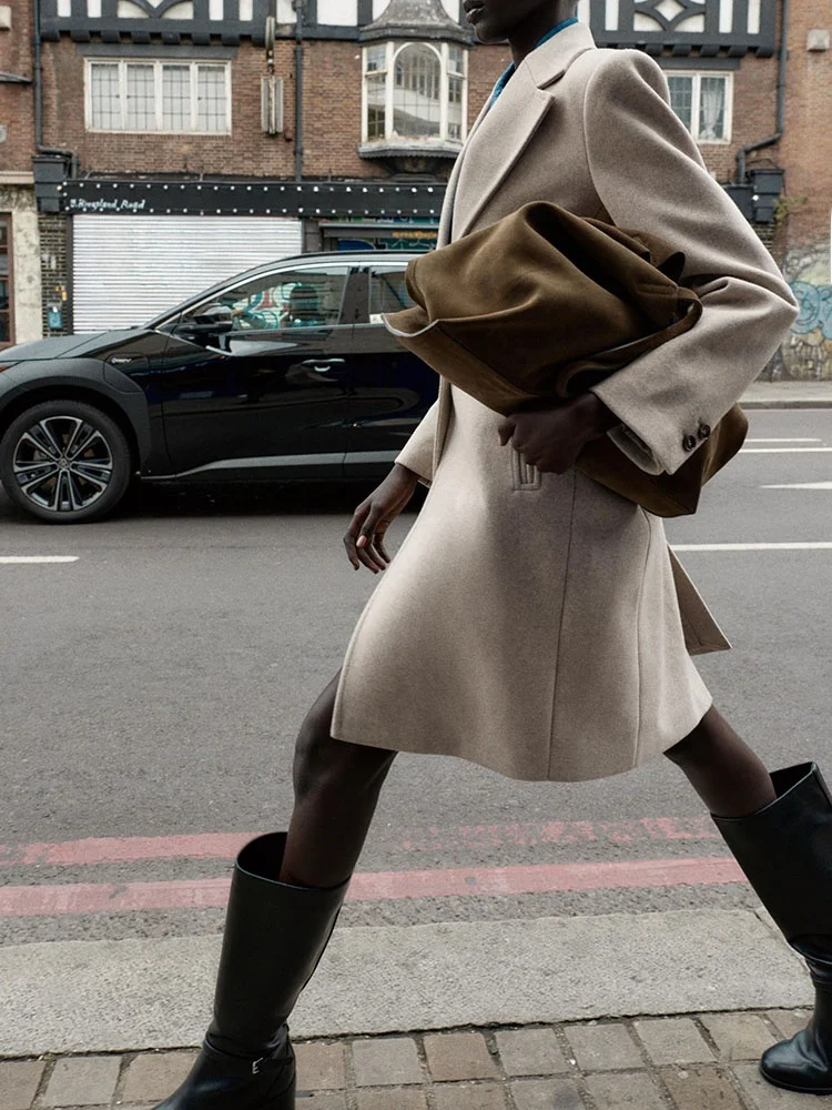 Sweet Faionable Soft oulder Pad Coat New Arrival Women's Autumn Outerwear Ele Sle 2025 Trendy Ladies Jaet