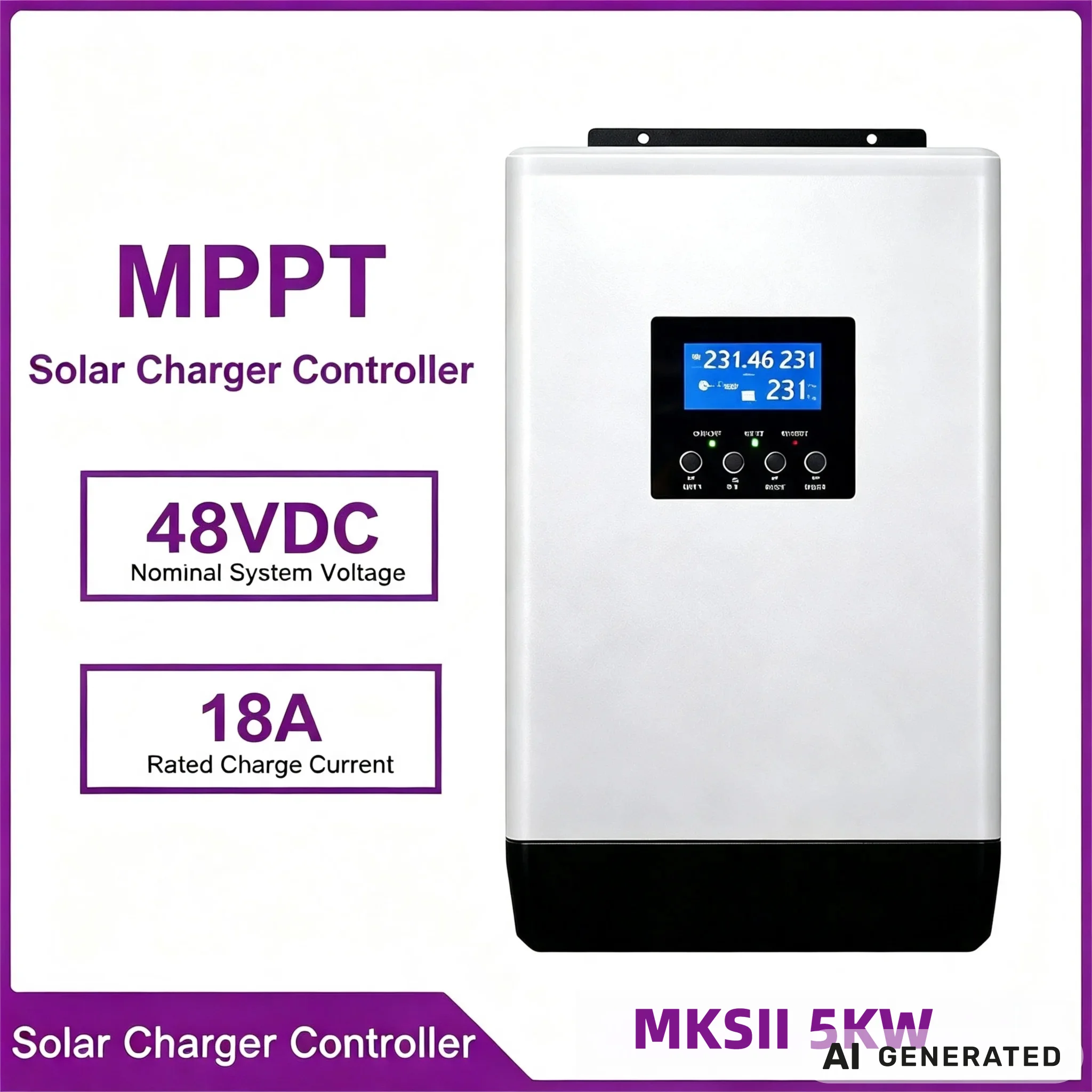 EPEVER 48V 5KVA 5KW Hybrid Solar Inverter MPPT Controller 230V Off-Grid 4500W PV Input Home Solar Power Supply System