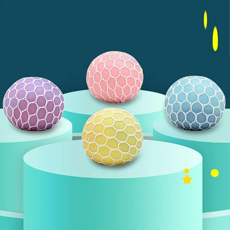 Creatieve Kleurrijke Mesh Druif Stress Ballen Squishy Speelgoed Angst Release Zintuiglijke Squeeze Fidget Speelgoed Voor Kantoor Klas Prijzen