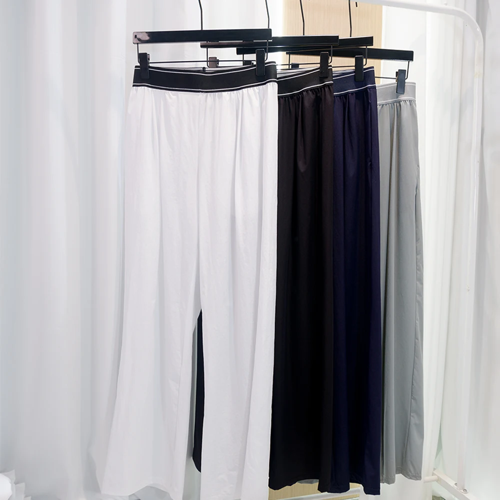 Summer slimming pants, quick drying sports pants, elastic waist woven wide leg pants, loose pants, casual lightweight high waist image 4