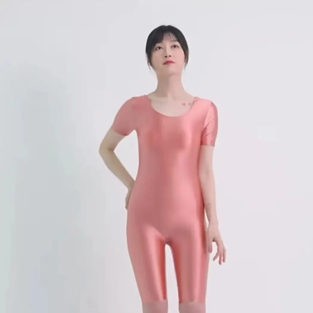 

Customized Jumpsuit Fitness Shapewear High Elasticity Sexy Tight Fitting Clothes Glossy Silky Ballet Dance Leotard Yoga Ballet