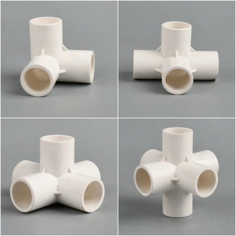 

16/20/25/32/40/50mm White PVC Pipe Fittings 3-dimensional Connectors 4/5/6-ways Garden Irrigation Water Pipe Joints Aquarium DIY