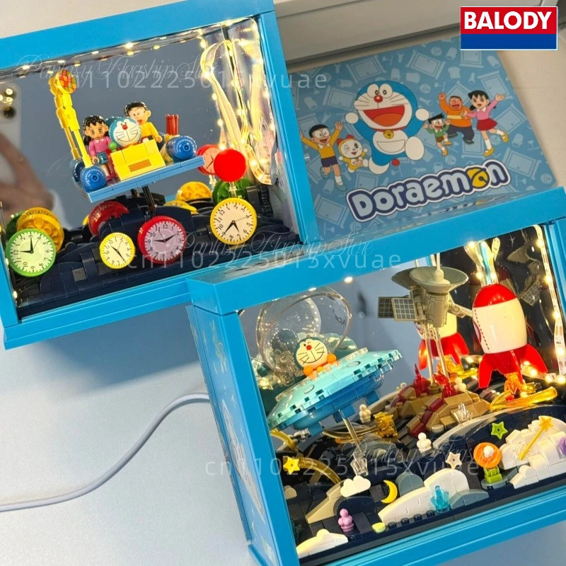

Конструктор BALODY Doraemon: Машина времени Дораэмон, сборная модель, подвижная фигурка, мультяшное украшение для рабочего стола, коллекционные подарки