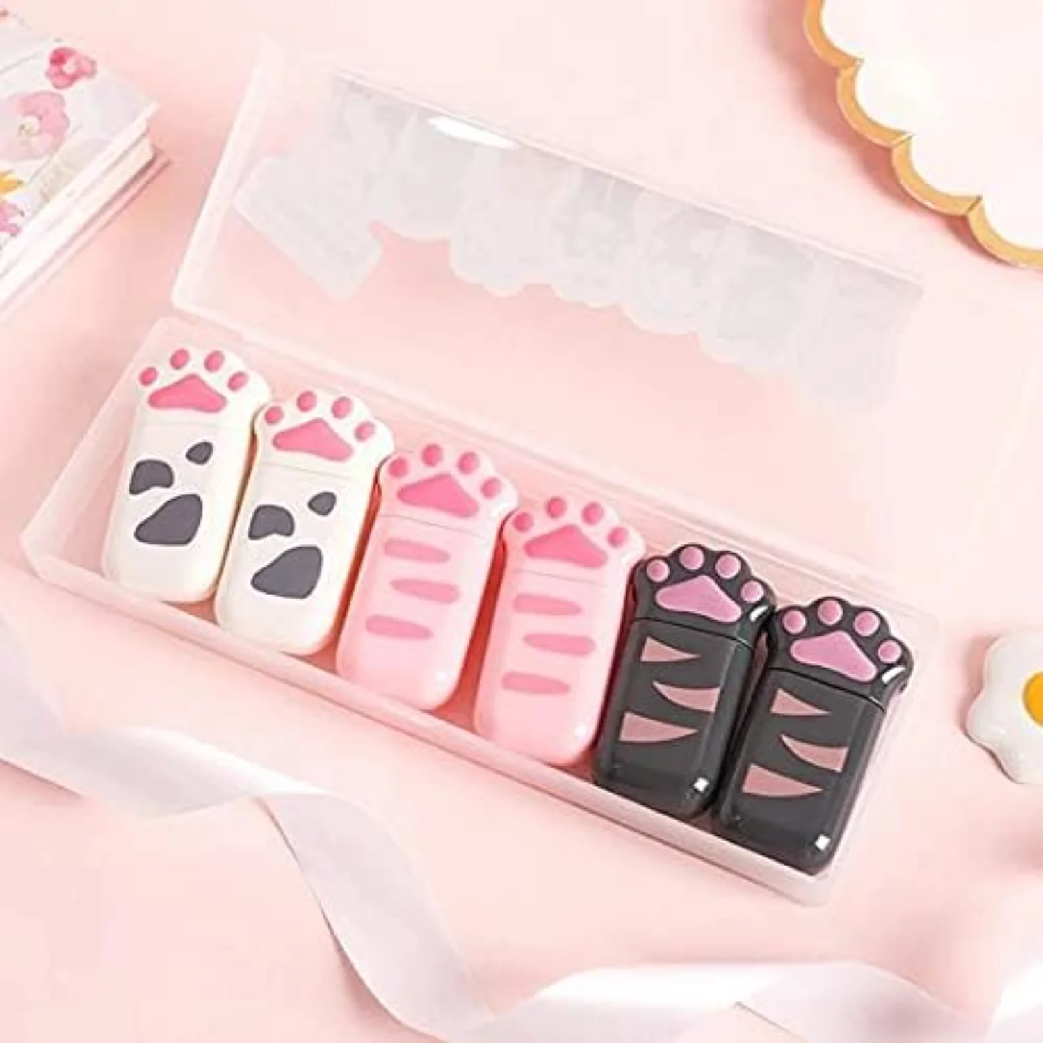 6 Pcs/pack   Claw Paw  Decorative Plastic Correction Tapes Corrector Diary  Office School Supply Gift