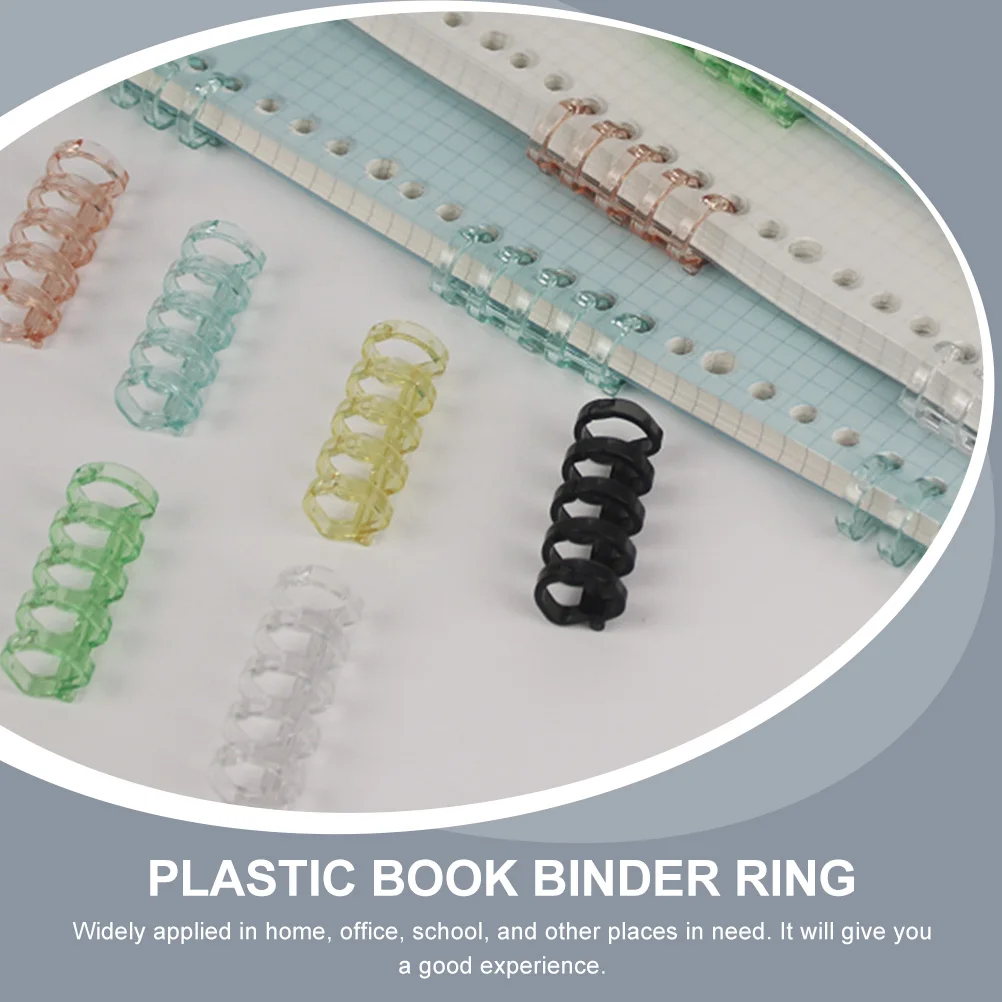 

20pcs Loose Leaf Binder Plastic Book Rings Adjustable Double-Loop Rings For School Office Home Smooth Surface Diy