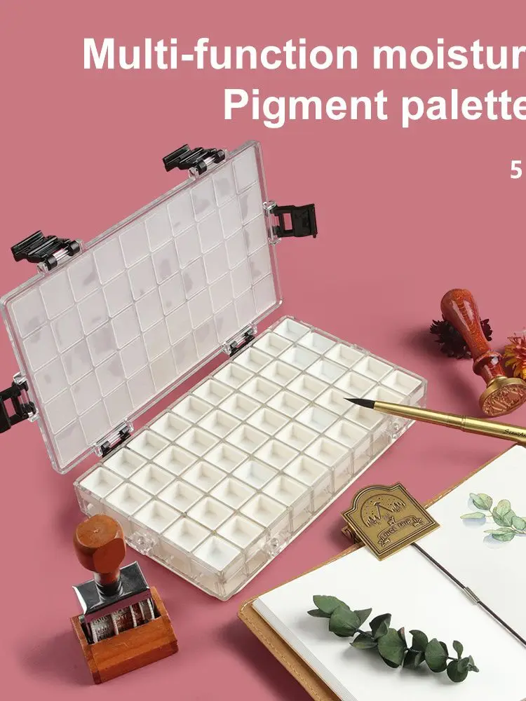 Seviart 50 siatek plastikowa hermetyczna paleta pigmentów wielofunkcyjna nawilżająca pudełko do malowania akwarelowa do materiałów artystycznych — zdjęcie produktu 7