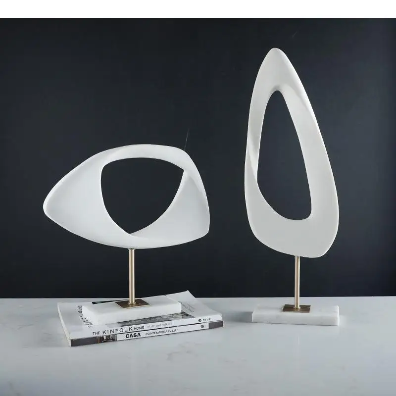 

Hollow Circle Artwork Marble Base Statue Ornaments Desk Decoration Modern Design Resin Crafts Sculpture Room Aesthetic Decor