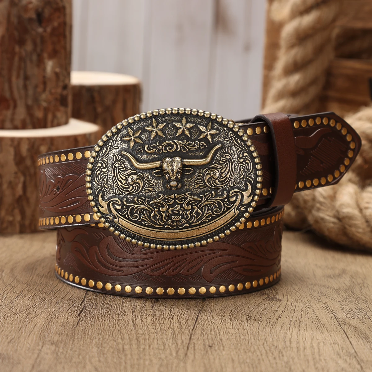 1pc Retro PU Leather Belt with Western-style Buckle - Suitable for Both Men and Women - Perfect for Daily Wearing