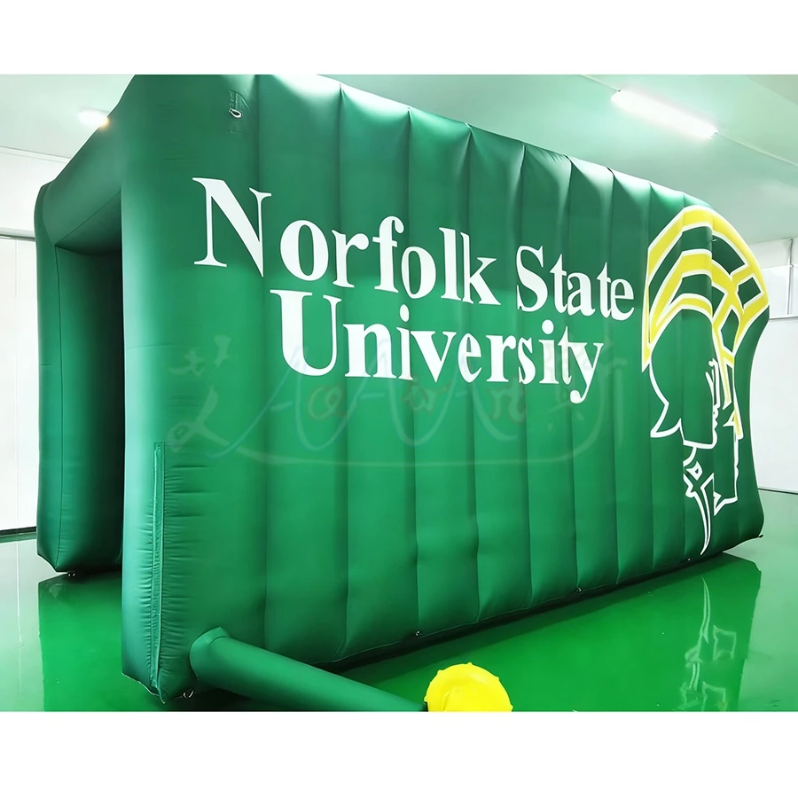 Maßgeschneidertes riesiges grünes aufblasbares Fußball-Tunnelzelt für Sportspiele und Veranstaltungen