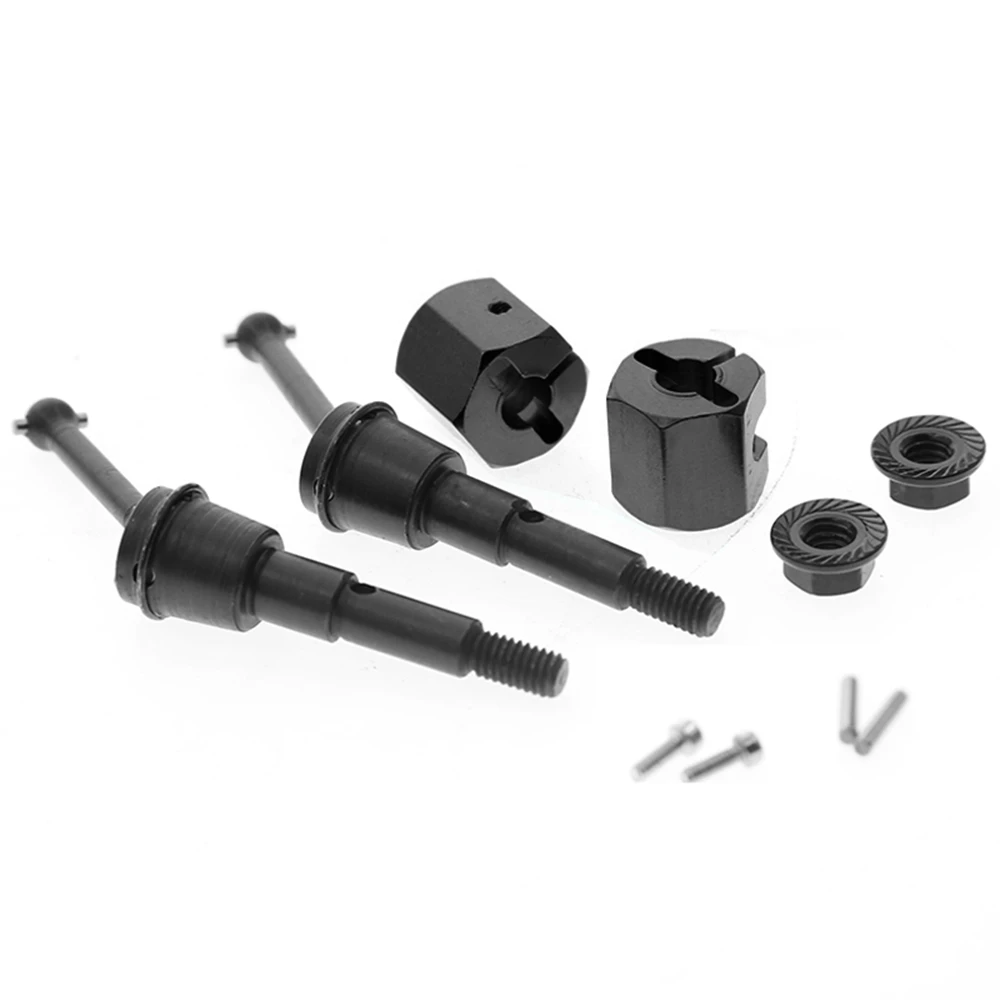 GOOD~4 Pcs Metal Drive Shaft CVD and Adapter Nut Set for Tamiya SW-01 SW01 1/24 4WD Monster Truck RC Car Upgrade Parts,2