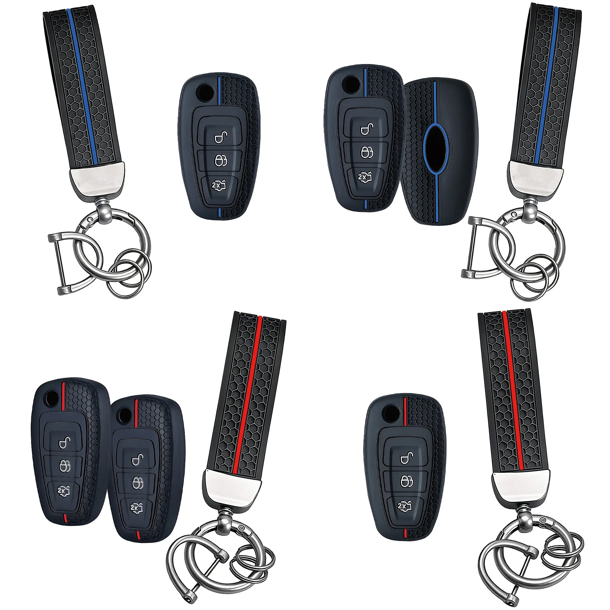 3Btn Silicone Key Fob Cover For Ranger C-Max S-Max Focus3 Galaxy Mondeo Transit Tourneo Custom