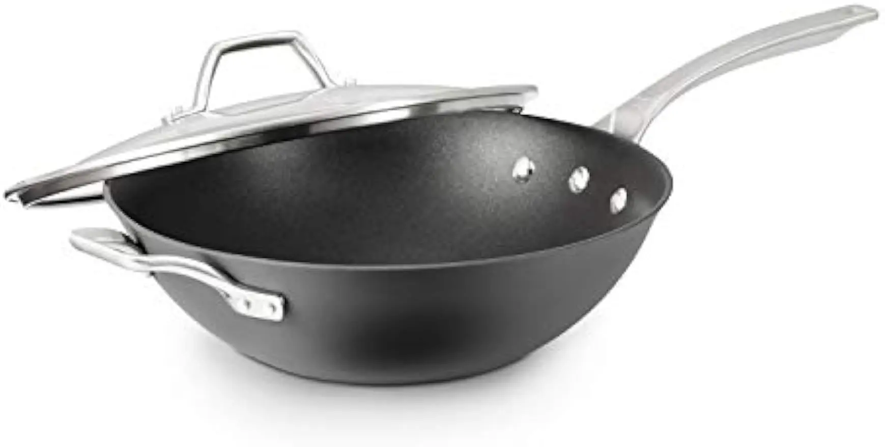 

12-Inch Flat-Bottom Nonstick Wok, Oven-Safe to 500°F, PFOA-Free, Black
