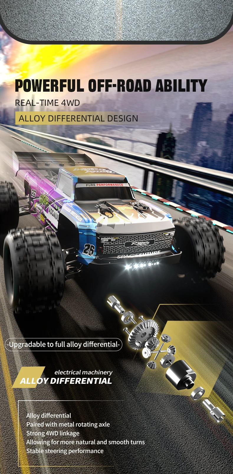 

1:12 Сплав Rc Гоночный автомобиль Бесщеточный 4WD Высокоскоростной альпинистский внедорожник Независимый регулируемый амортизатор RC Гоночный автомобиль