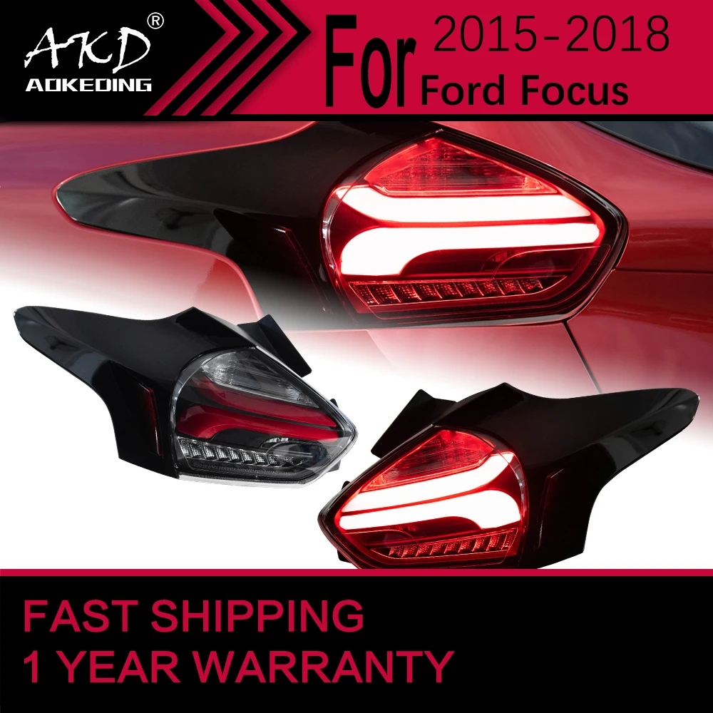 Car Lights for Ford Focus LED Tail Light 2015-2017 Focus Rear Stop Lamp Brake Signal DRL Reverse Automotive Accessories 5.0 1 Re