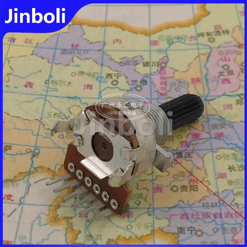 Potenciômetro vertical duplo tipo 161, 2 peças, 6 pinos b10k b20k b50k b100k, amplificador de alto-falante, potenciômetro de volume, comprimento do eixo 20mm