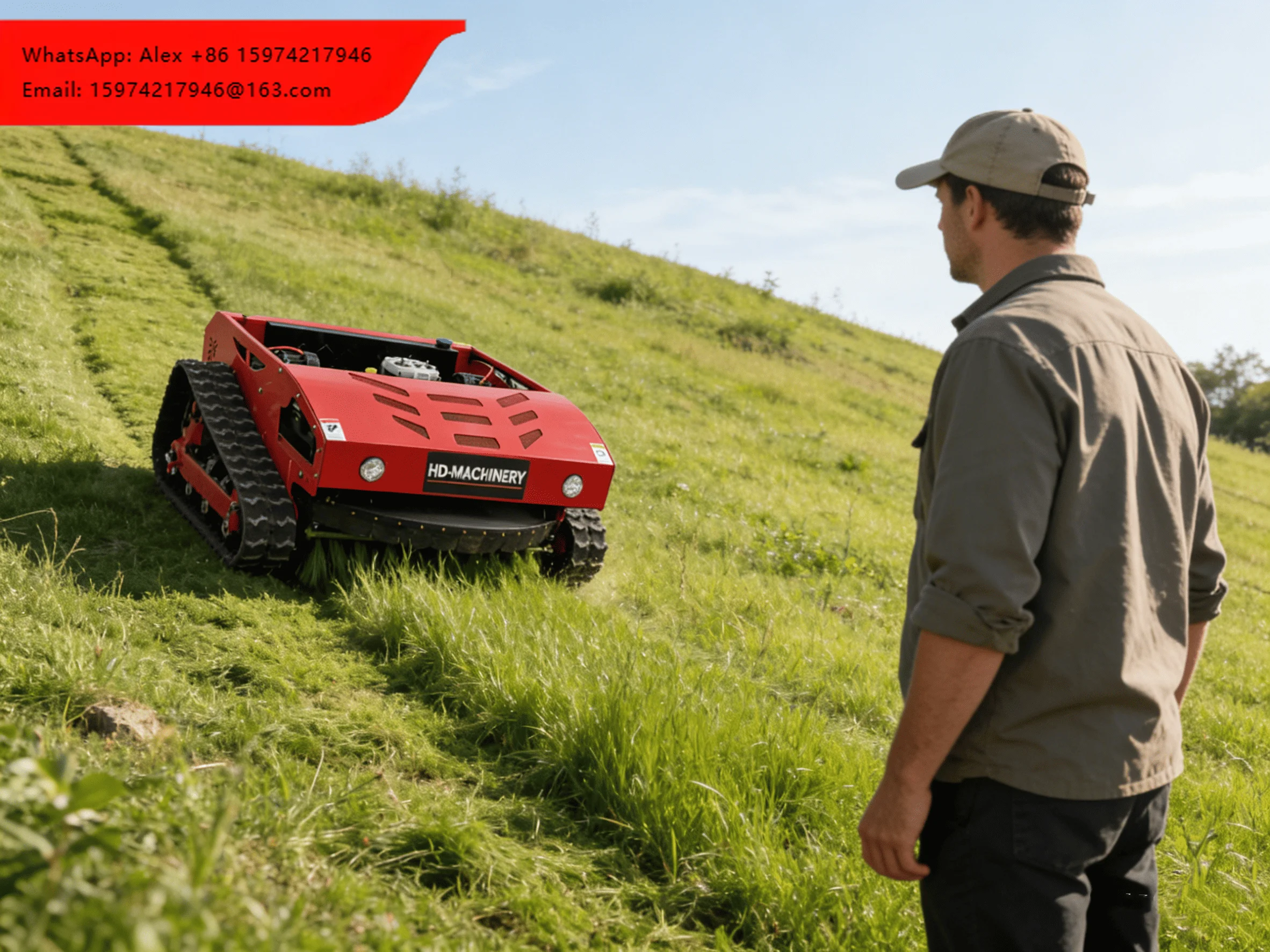 

EPA EURO5 Engine Zero Turn Robot Rc Self Propelled Crawler Remote Control Lawn Mower For Golf Course