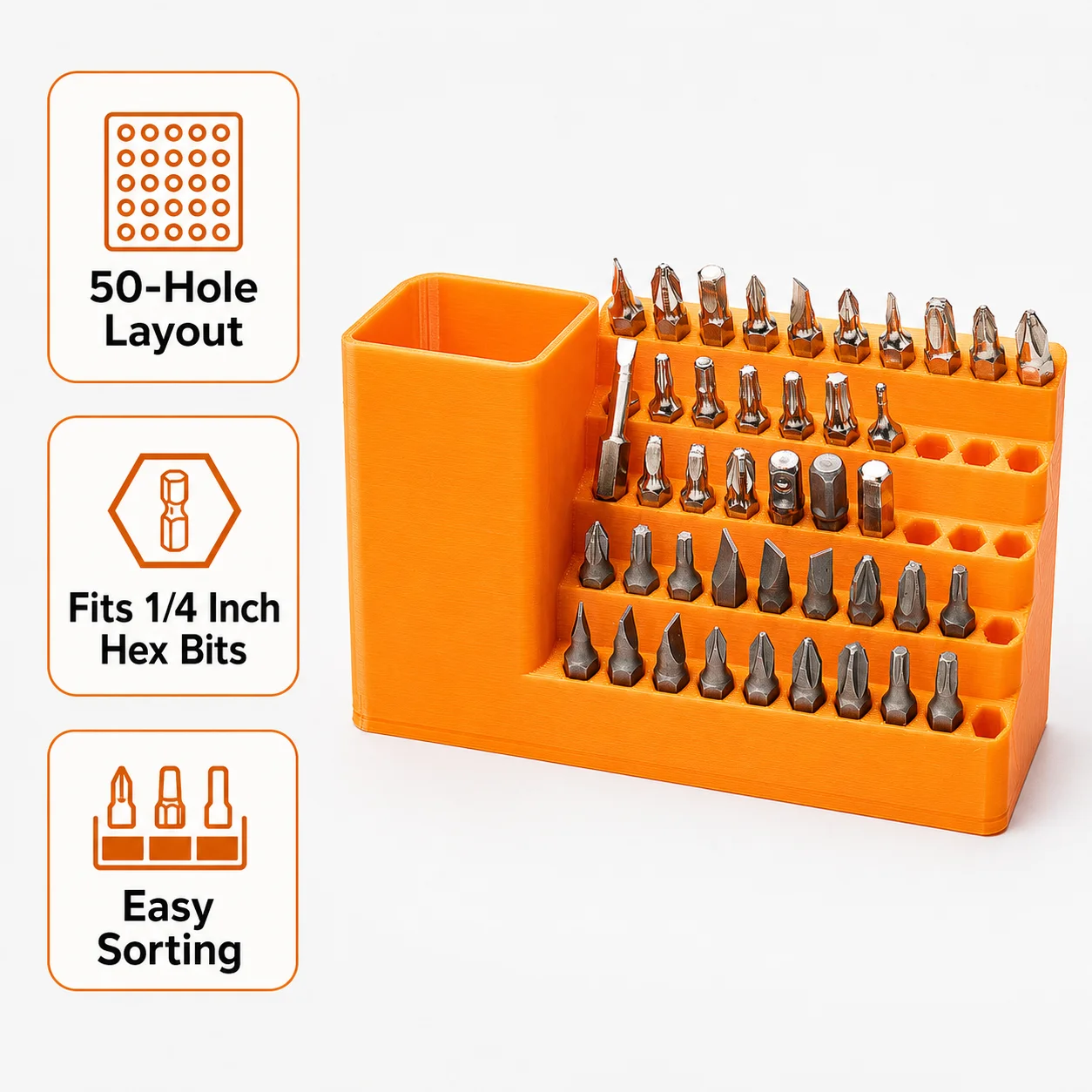 50홀 육각 드라이버 비트 보관함 1/4인치 임팩트 드 - Tools Box For Workshop 리뷰 및 가격