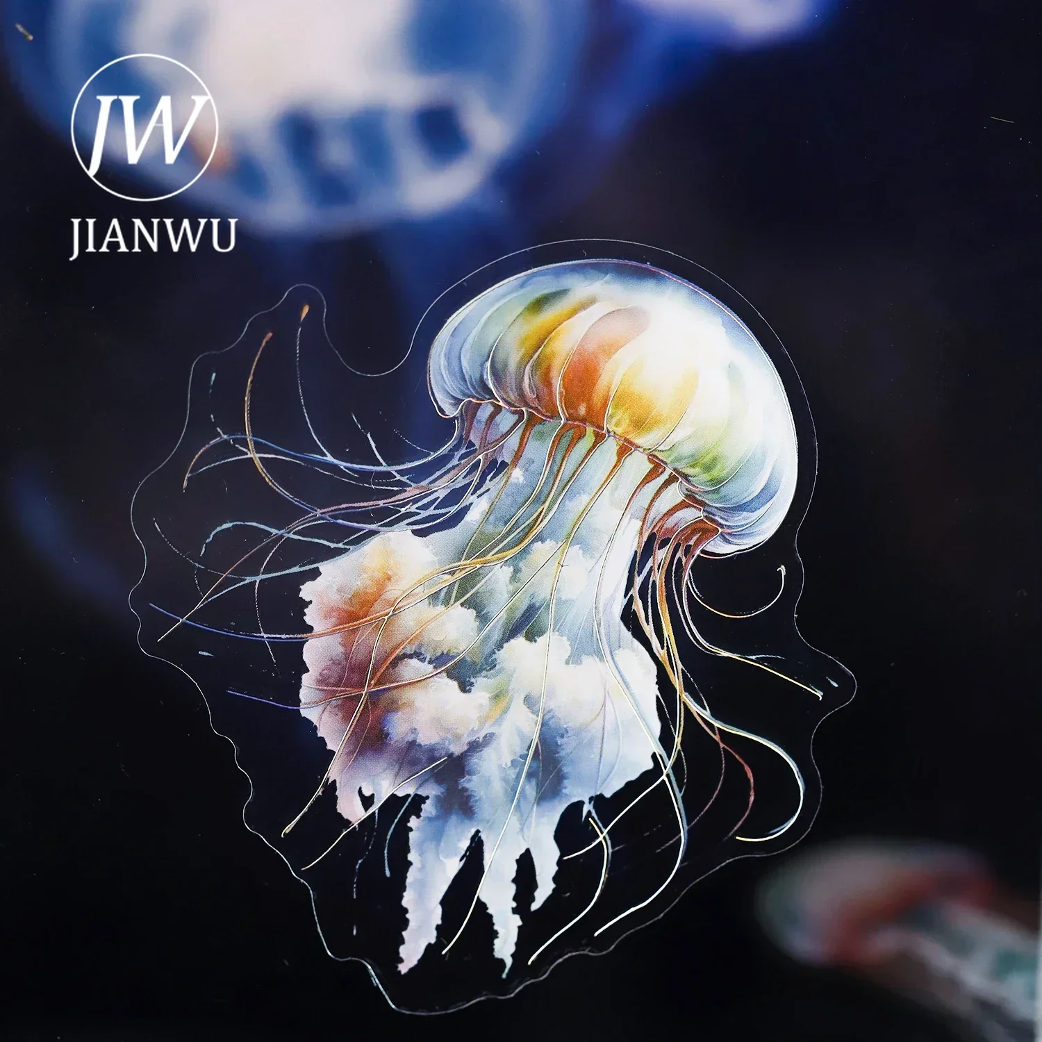 JIANWU Deep Sea Elf Series Vintage Jellyfish Collage Material Landscaping PET Sticker Creative DIIY Journal Stationery