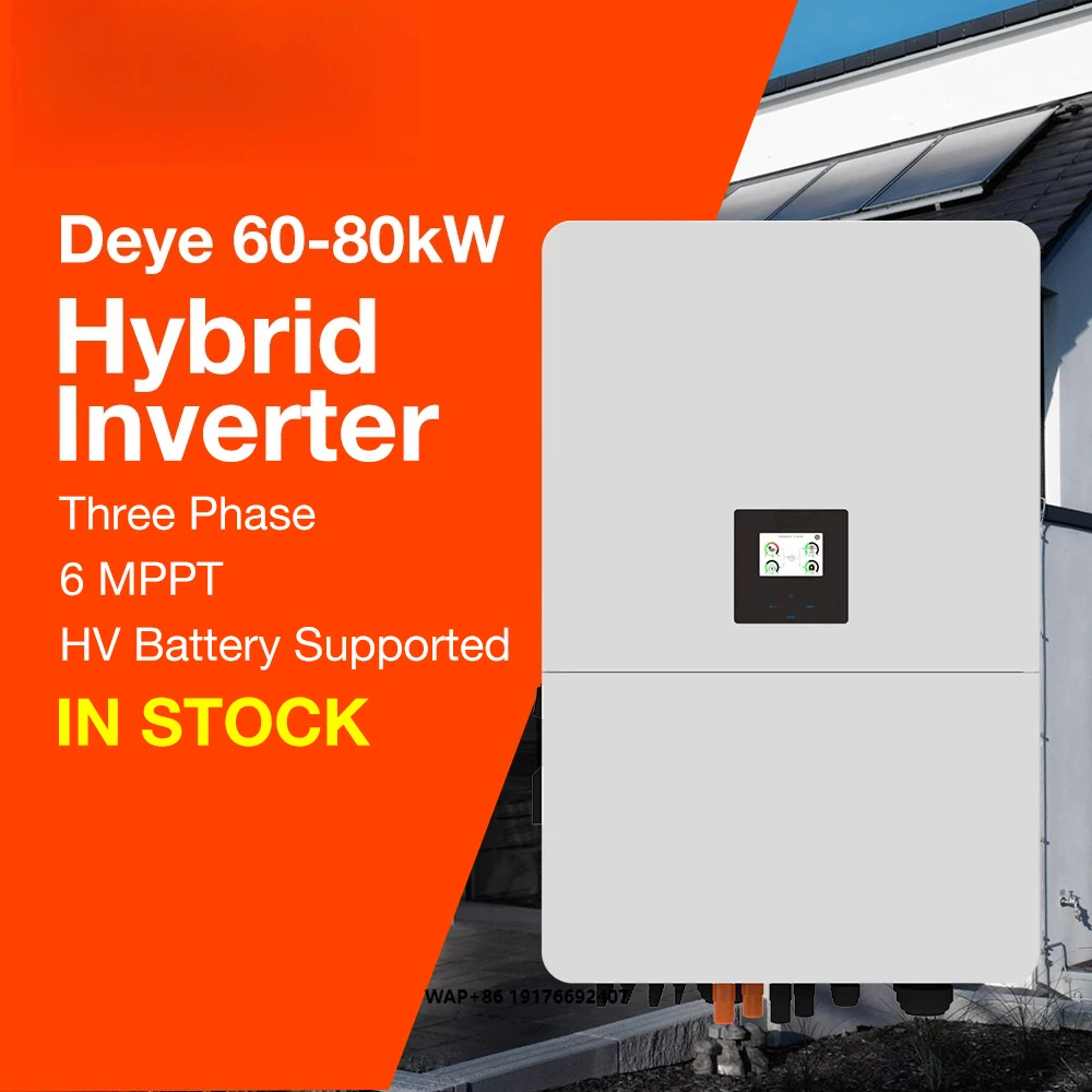 Morego Solar Three Phase Hybrid Solar Inverter 60kW 70kW 75kW 80kW DEYE Photovoltaic Power Inverter for PV ESS Solution