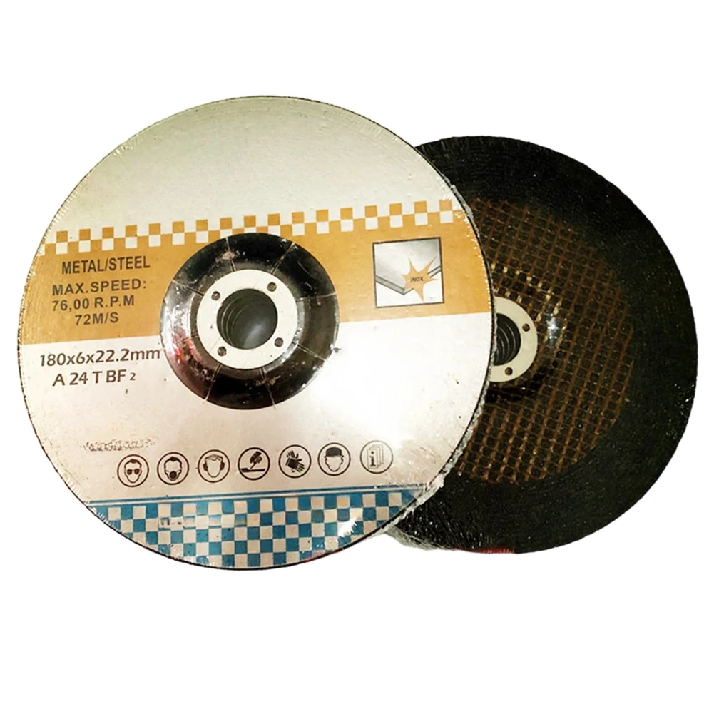 Pack of 5 Resin Grinding Wheels 180 x 6 x 22 mm for Efficient Metal Cutting and Stainless Steel Polishing with Angle Grinders