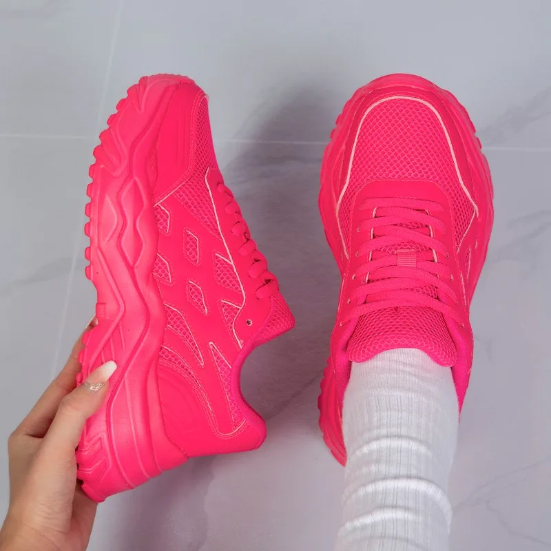 

Женские модные сетчатые дышащие кроссовки на платформе — модная обувь для увеличения роста, удобная легкая обувь для ходьбы и бега