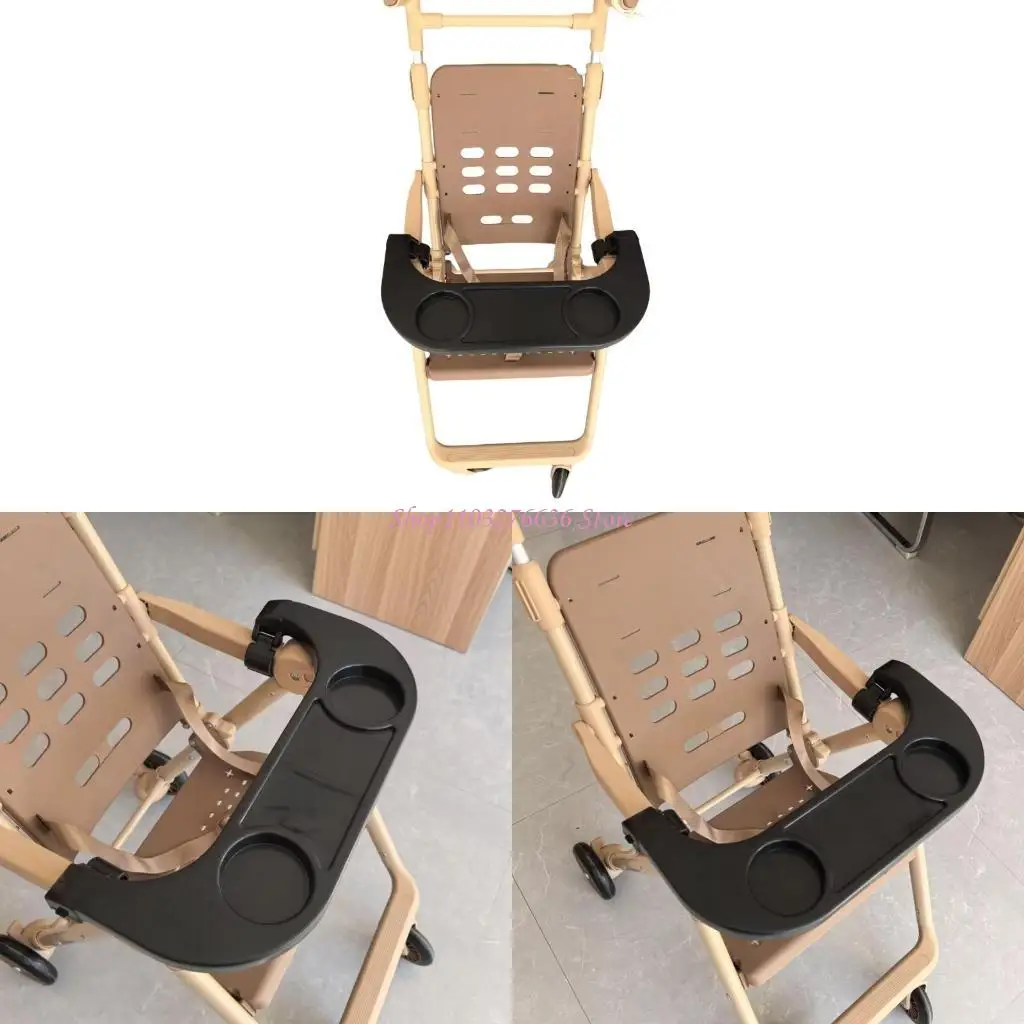 

R6FD Baby Strollers Dinner Table Detachable Tray Attachment Strollers Tray Plate Cup Holder Pram Accessory