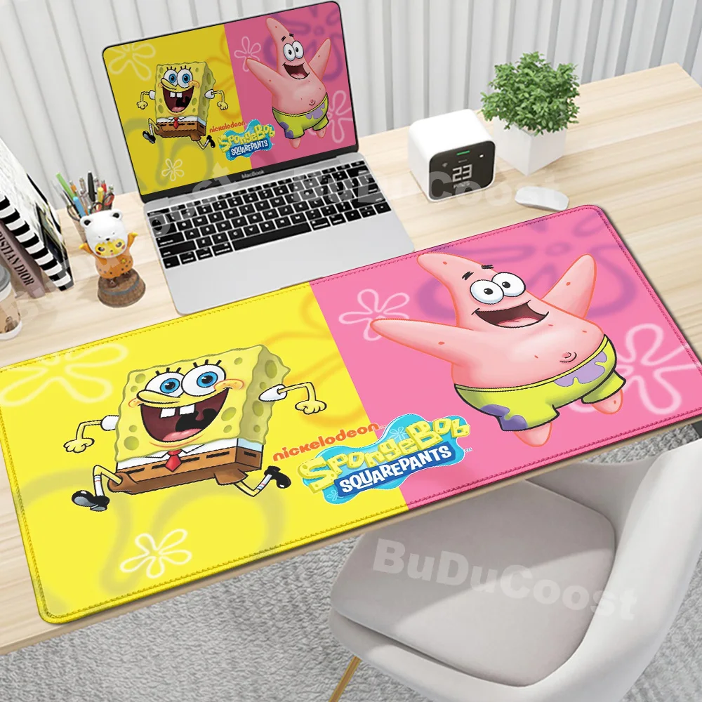 

Kawaii Cartoon S-SpongeBobs Cute Mousepad XXL Office Big Deskmat Computer Game Lock Edge Keyboard Mice Mat Rubber Anti-slip Rugs