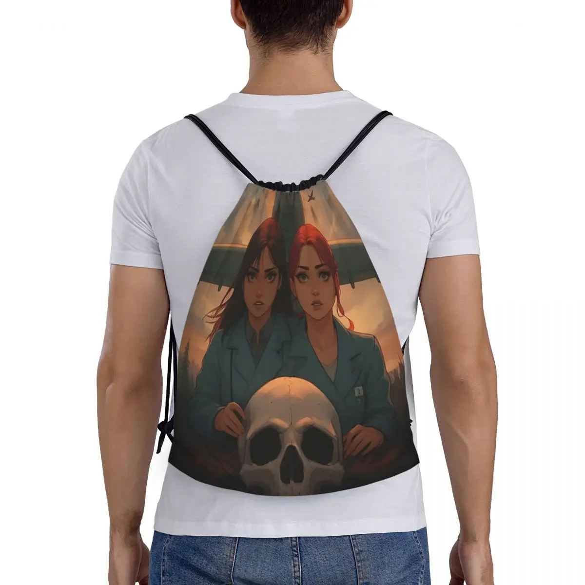 

Рюкзаки с принтом Cranium Freenbecky, модные сумки на шнурке, сумки для обуви, сумки для книг для мужчин и женщин, школьные сумки