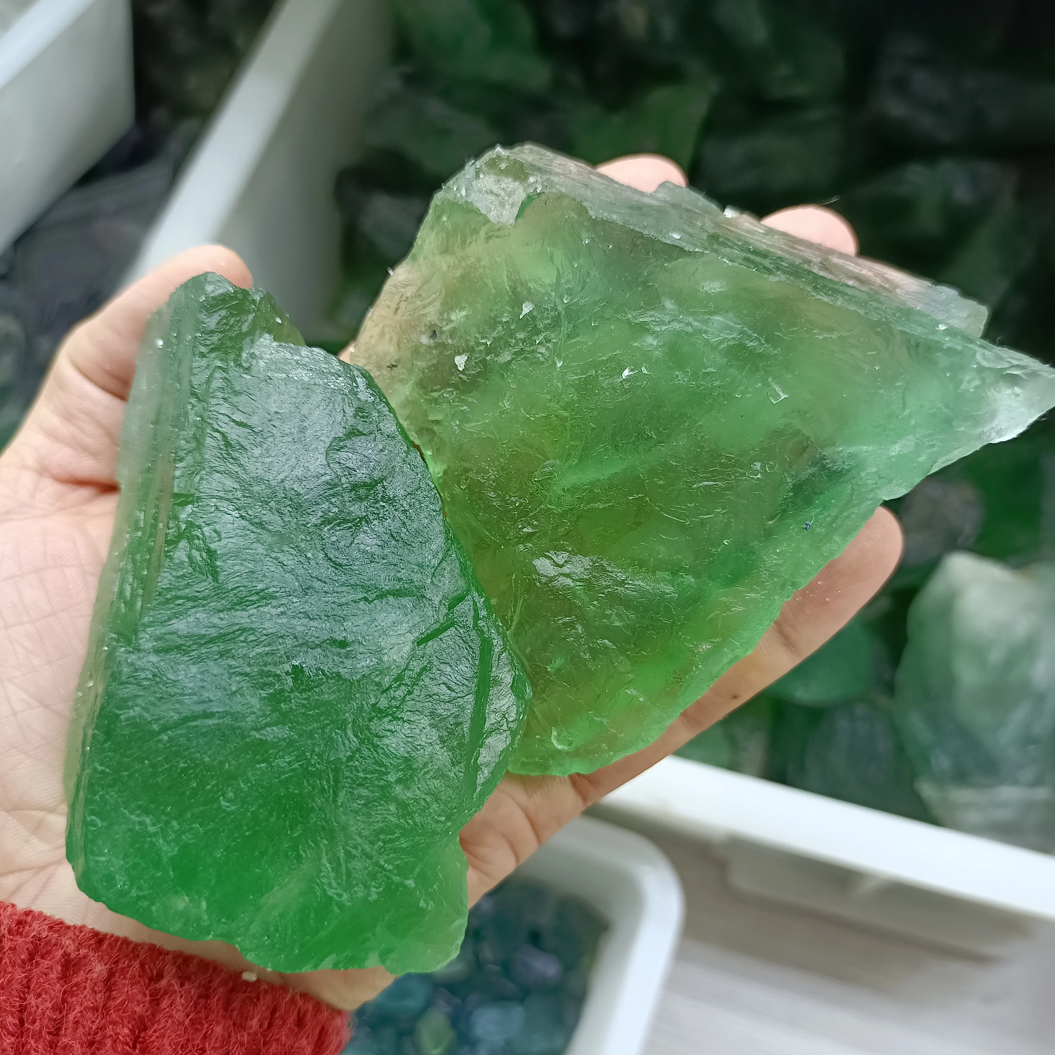 

Natural Green Fluorite Original Ore Quartz Crystal Mineral Specimen Spiritual Healing Stone Home Degaussing Decorative Aquarium