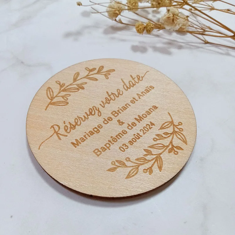 Save The Date wooden magnets, Fridge Magnet Engraved Wedding Gift invitation ,Guest gifts