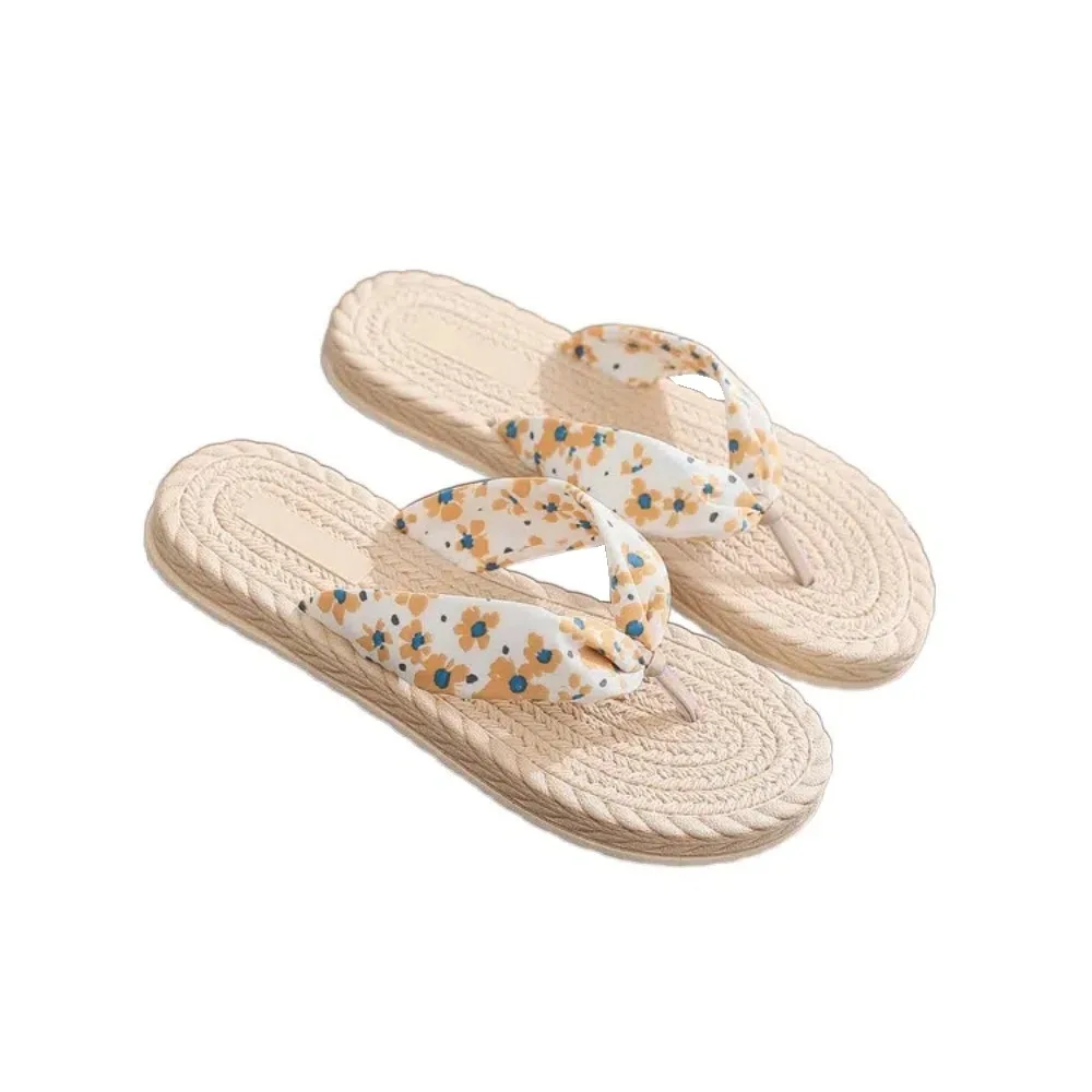 

Повседневные шлепанцы в богемном стиле с цветочным принтом, нескользящие шлепанцы из ЭВА, сандалии, женские милые домашние тапочки на мягкой подошве на платформе и плоской подошве