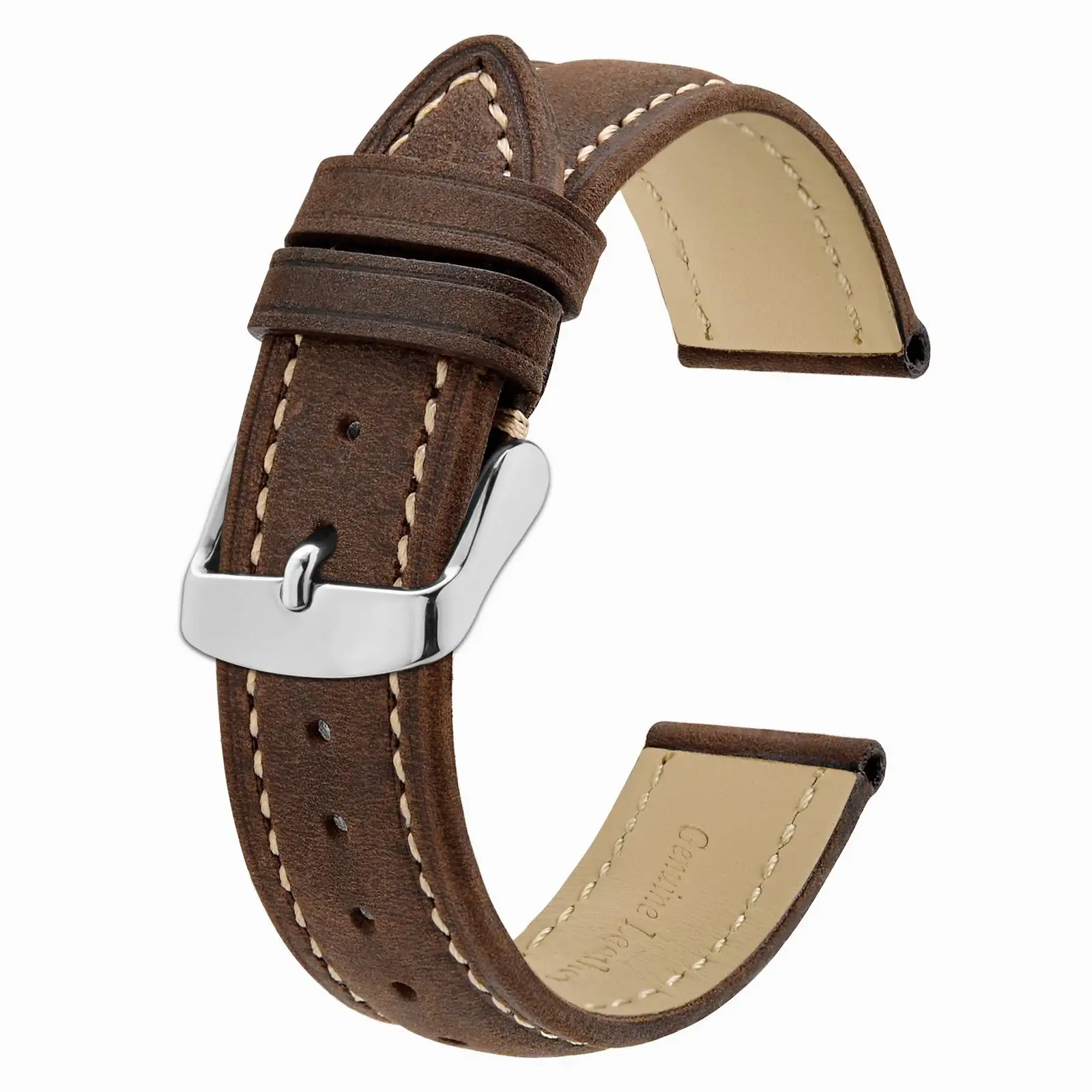 

BISONSTRAP ремешок для часов из натуральной кожи 14 мм 17 мм 18 мм 19 мм 20 мм 21 мм 22 мм 23 мм 24 мм Сменный браслет для мужчин и женщин ремешок для часов