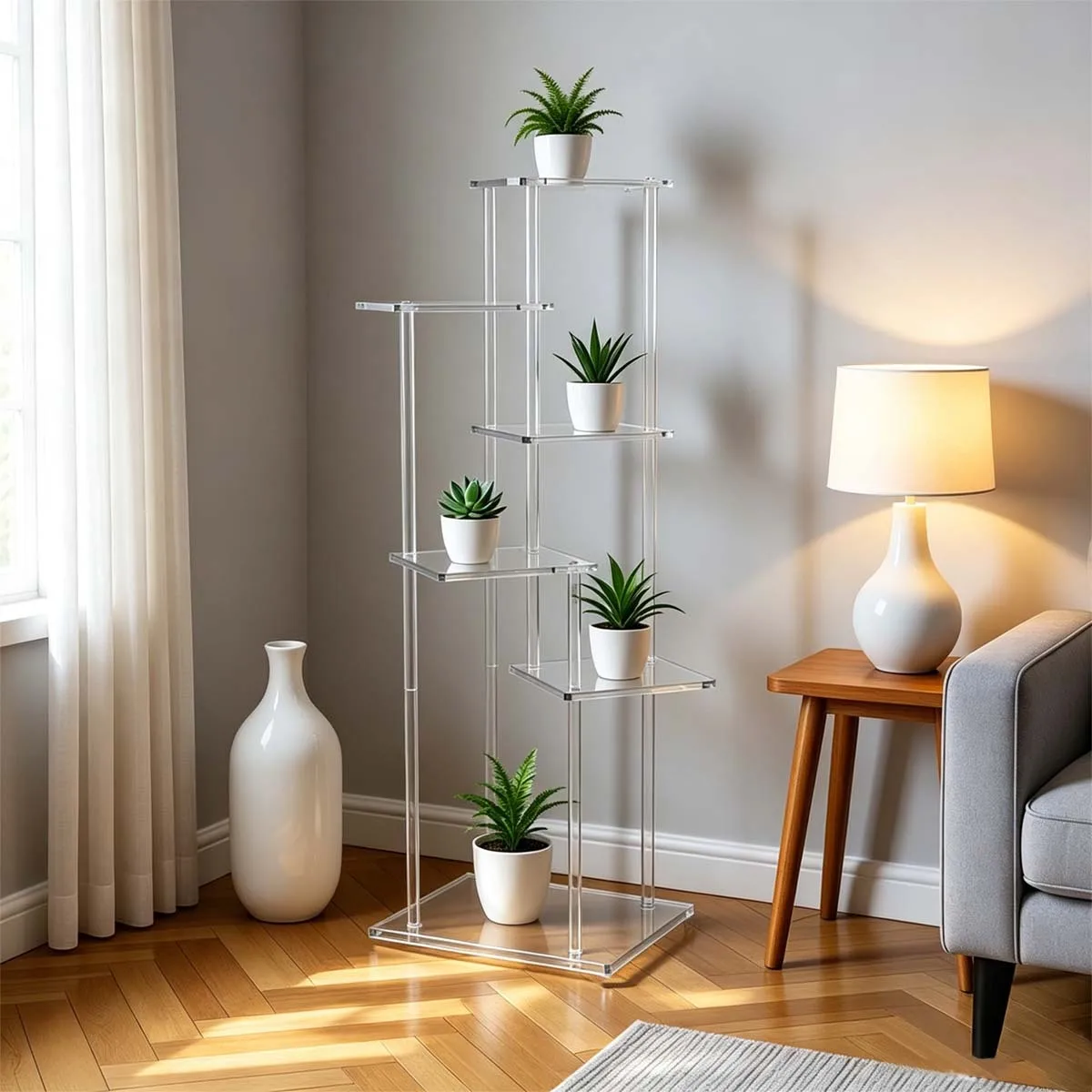 Flower rack, Nordic indoor home balcony decorative storage rack, living room simple flowerpot, multi-layer hanging rack, pothos
