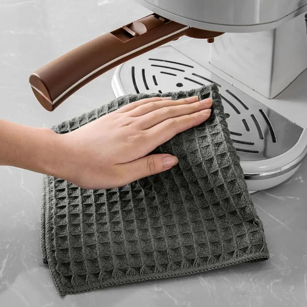 2Pcs 40x40cm Coffee Machine Cleaning Cloth Square Super Absorbent Cleaning Rag Soft Thickened Waffle Weave Dish Cloths House