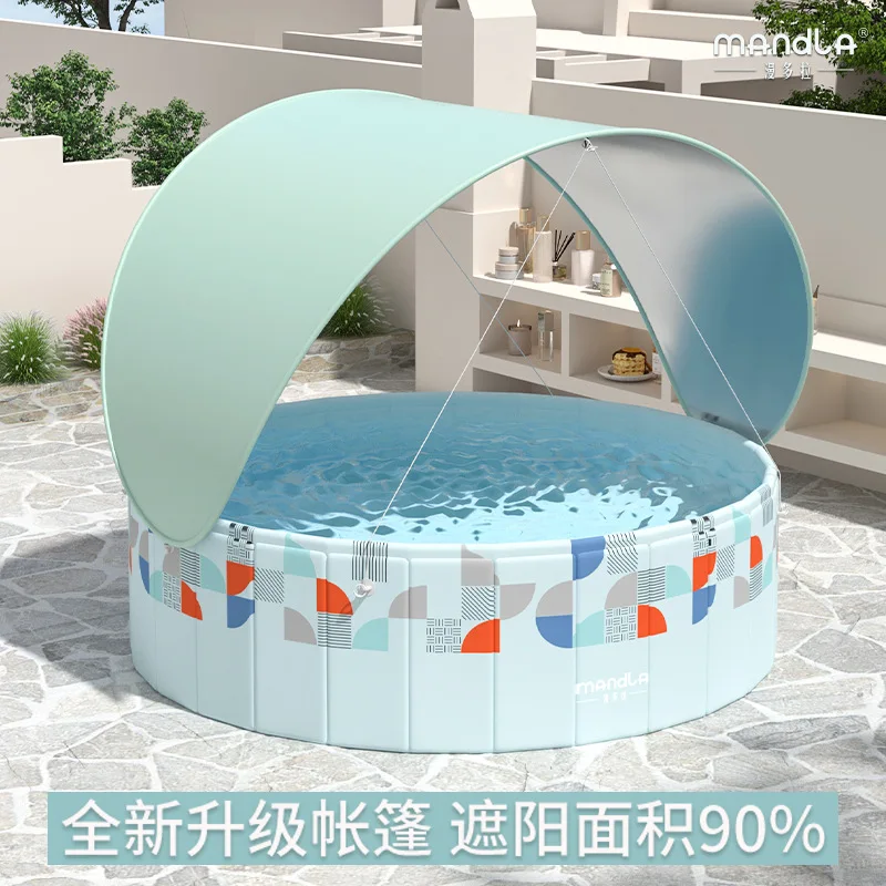 No Inflation Foldable Pool for Home, Outdoor Wading Pool for Kids, Portable Toy Swimming Pool, Family Splash Pool