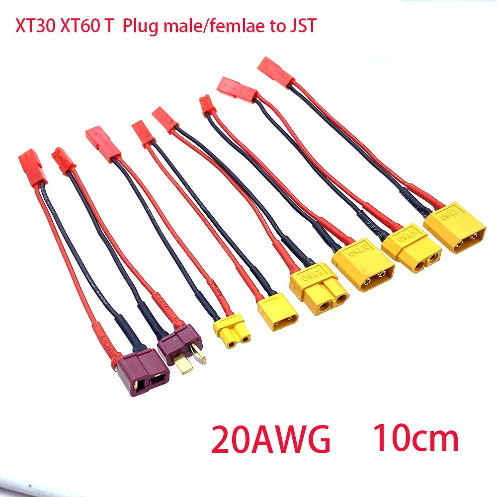 

﻿ XT30 XT60 T Plug Male / Female to JST Connector Charging Adapter Cable Converter Lead 20AWG for RC Hobby Battery FPV RC Models