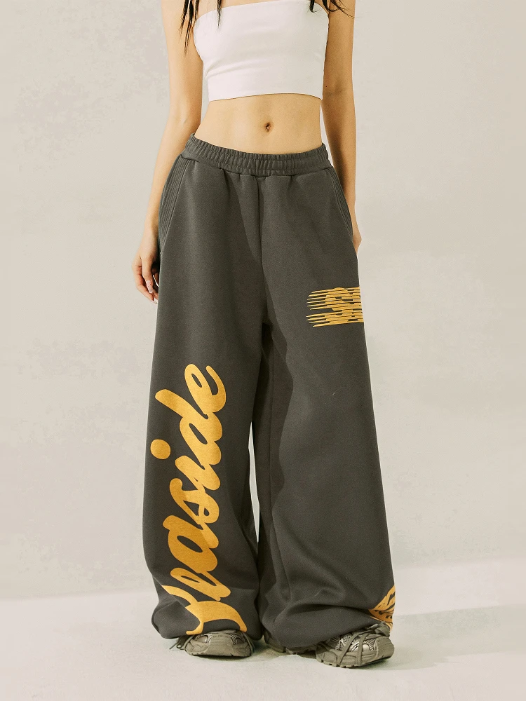 

Спортивные брюки Sea Side Star Street Dance с принтом и надписями, с высокой талией, широкими штанинами, из смесового хлопка и полиэстера, удобные, в стиле джаз.