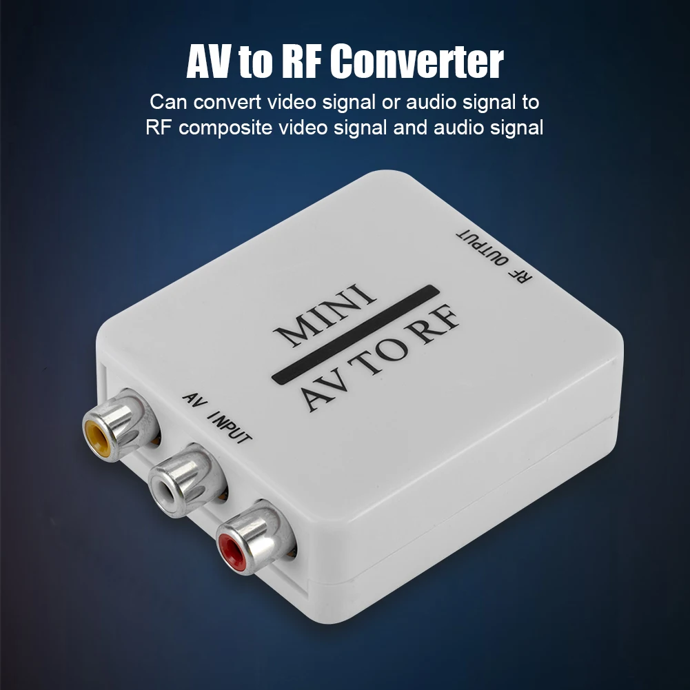 Durable Portable AV To RF Mini HD Video Converter Multi-functional Classic Texture Adapter Box RF Amplifier TV Switcher