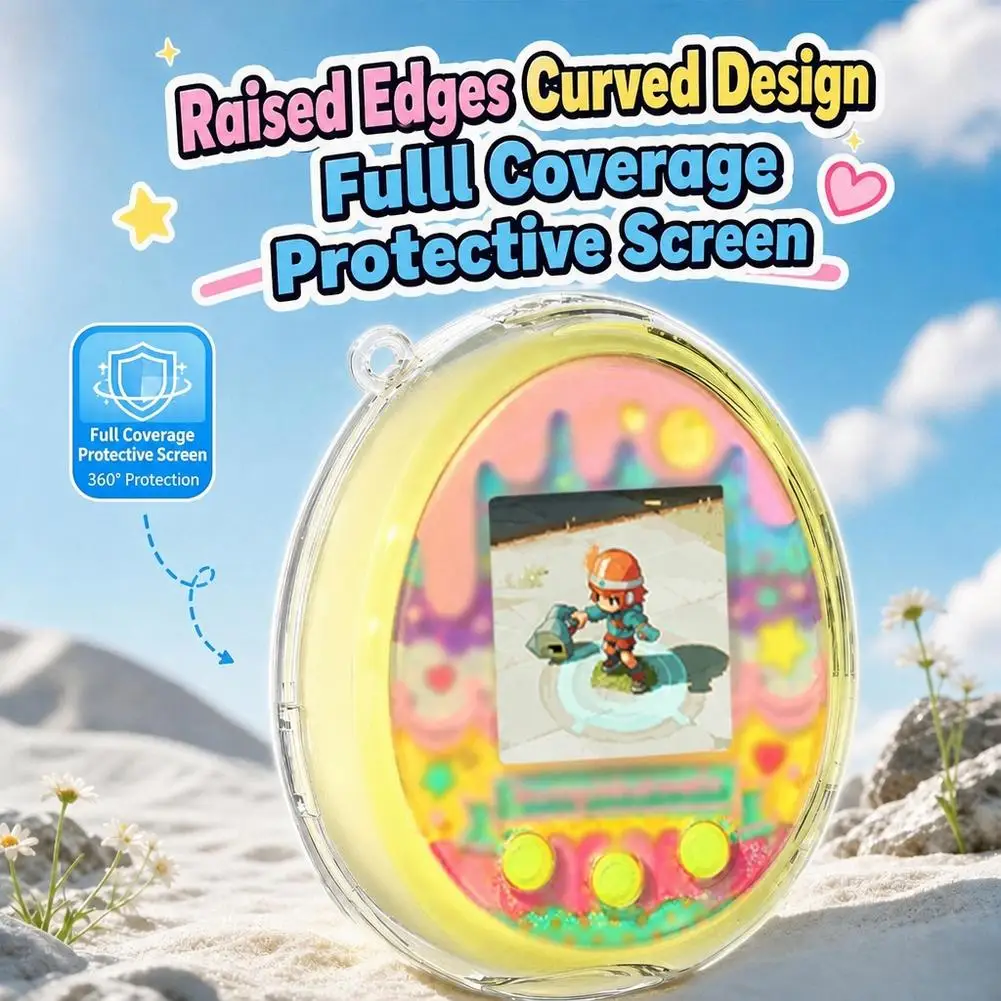 Angel Wing Clear PC Protective Shell For Tamagotchi Meets Shockproof Protective Case With Desktop Stand Virtual Pet Accessory