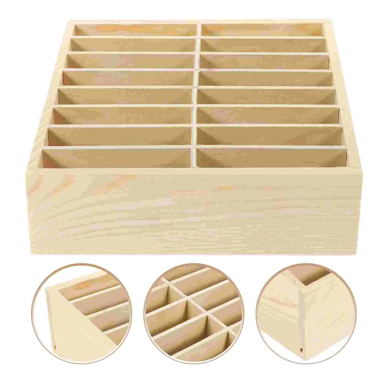 Mobile Phone Storage Box Covers Organizer Section Case Table Cell Desk Wooden Holder Classroom Container Laptop Monitor Stand