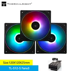 Thermalright TL-S12 120mm HALO Cooling Fan 5V 3PIN ARGB Fan pc gamer 360° exquisite light effect computer Case Fan ventilador