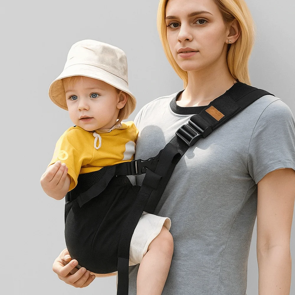 

Solid Color Baby Wrap Carrier Adjustable Newborn Front Holding Newborn Sling Wrap Horizontal Holding Type Infant Kangaroo Bag