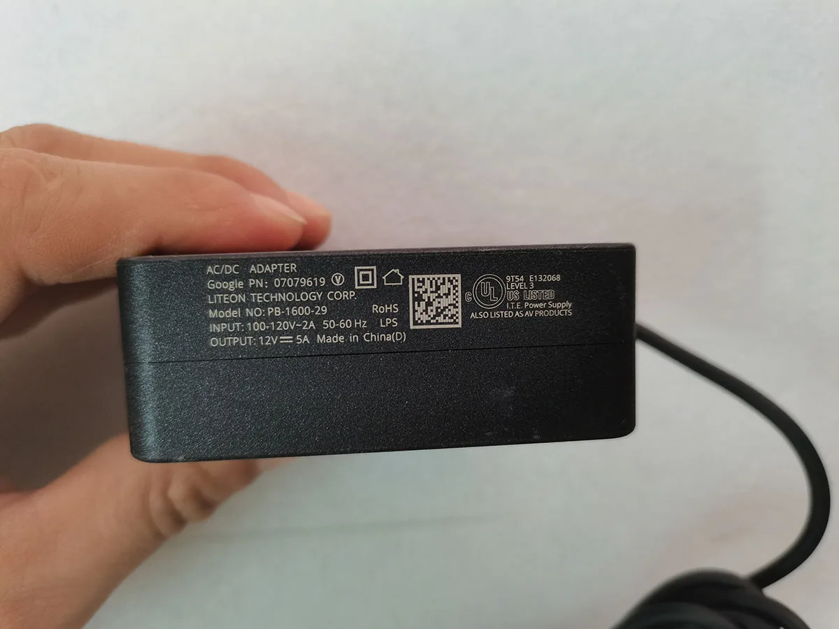 OEM 12V 5A 60W 5.5mm*3.0mm pin PB-1600-29 US AC Adapter For Google Fiber Tablet PB-1600-29 PN:07079619 Original Puryuan