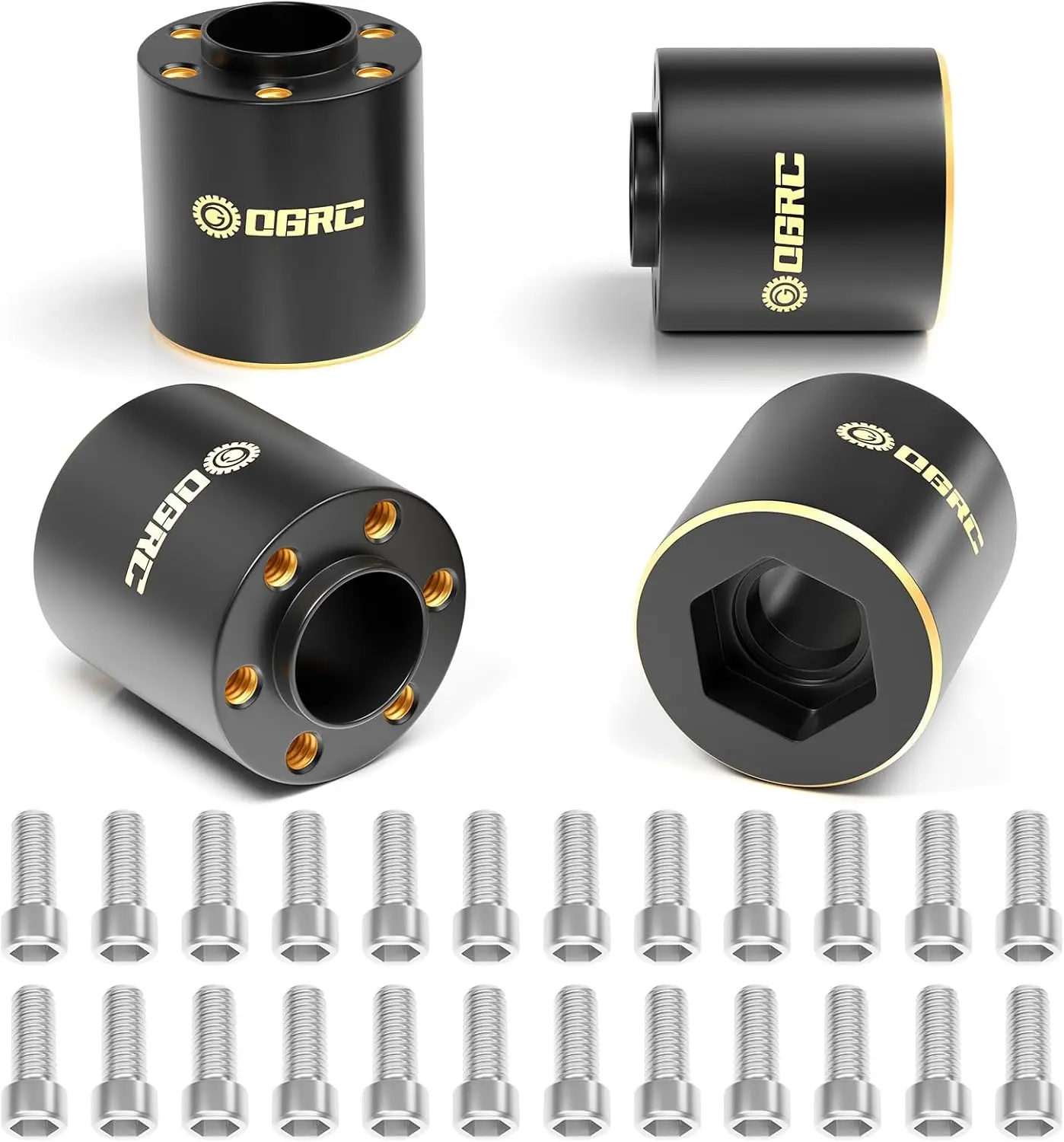 1.9 inch Brass Wheel Adapter 12mm Hex Hub Widen 6mm 9mm 15mm 22mm Brass Weights for SCX10 TRX4 GEN7 GEN8 1/10 RC Crawler Car 4