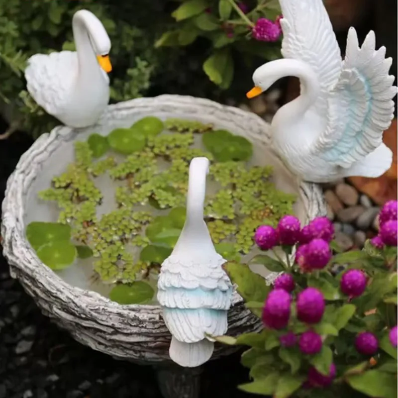 Outdoor Waterproof Luminous Swan Ornaments, Solar Landscape Courtyard Lighting, Garden Decoration Props For Holiday DIY Supplies