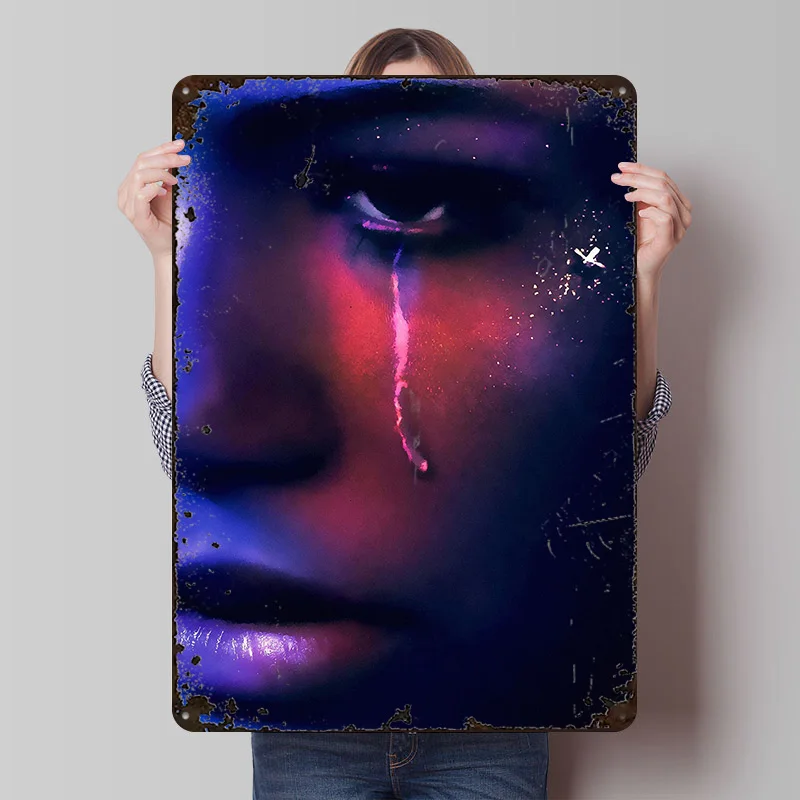 Affiche imprimée Euphoria, Art mural rétro personnalisé, Panneaux métalliques vintage pour la décoration de la salle de bain, de la salle de jeux et de la décoration intérieure