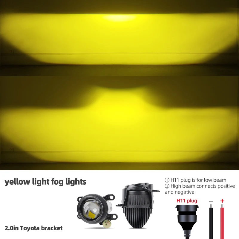 12 فولت 80 واط تسليط الضوء على ثنائية led عدسة الضباب مصباح 6000 كيلو 3000 كيلو مقاوم للماء عدسة المصباح لتويوتا عالية منخفضة ضوء عدسة صغيرة الضباب مصباح