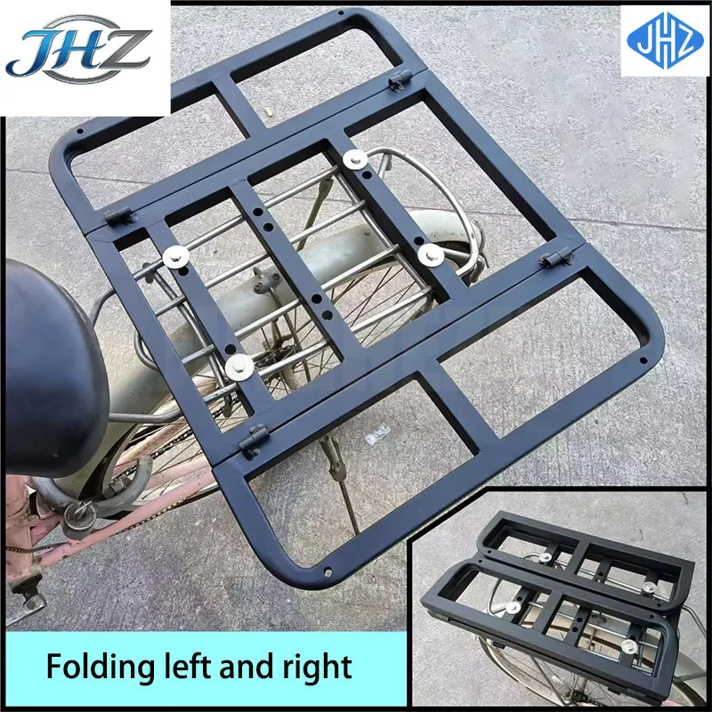 JHZ for Motorcycle Foldable Rear Rack Bike Scooter Rear Fixed Shelves Can Accommodate Takeaway Box And Pet Motorbike Luggage Rac