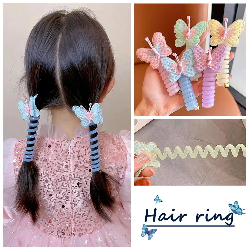 Children's Braided Telephone Line Phone Cord Rope Headband Non Hair Elastic Hair High Rubber Damaging Band Ponyta O5o1